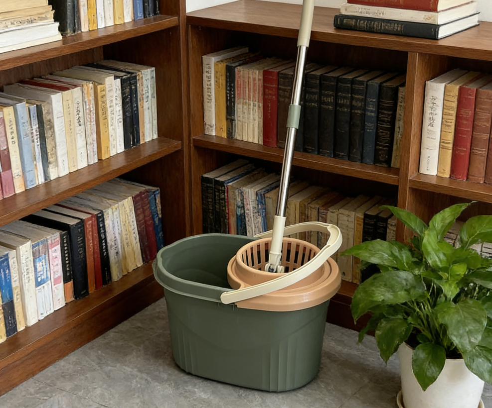 Household cleaning extruded water bucket with plastic wheels, durable thickened mop, floor mop bucket, mop cloth bucket, mop, hand-washable mop Application Scenario