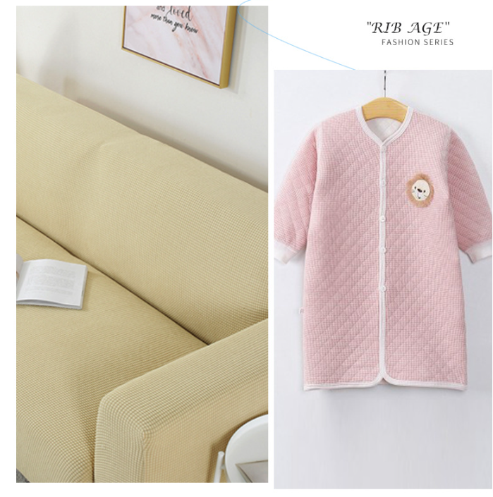 CVC knitted air layer 250g autumn and winter home wear, children's wear, pajamas with cotton fabric, colored cotton jacquard knitted surface pic 6