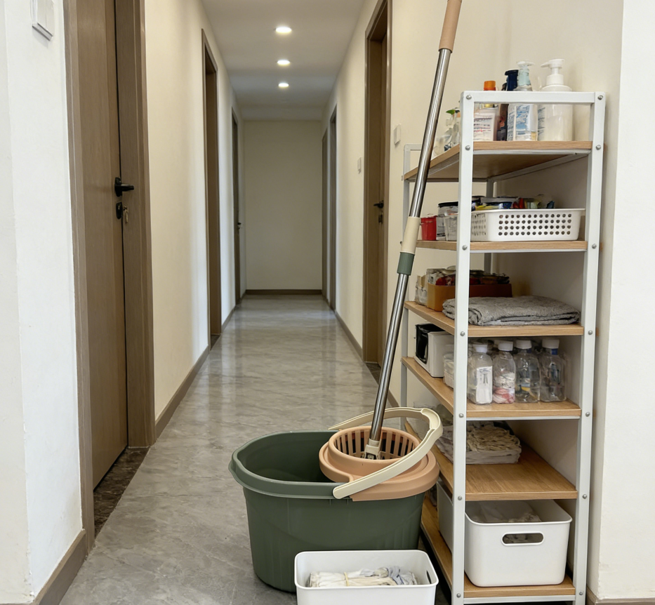 Household cleaning extruded water bucket with plastic wheels, durable thickened mop, floor mop bucket, mop cloth bucket, mop, hand-washable mop Specification image