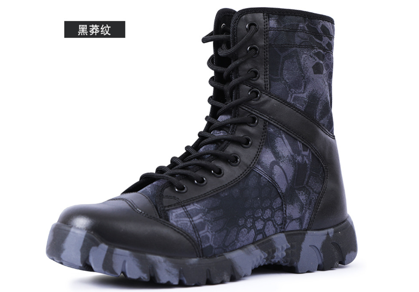 Men's spring and autumn sports combat boots, hiking boots, tactical boots, special operations outdoor high-top breathable desert boots, land combat boots Item Picture