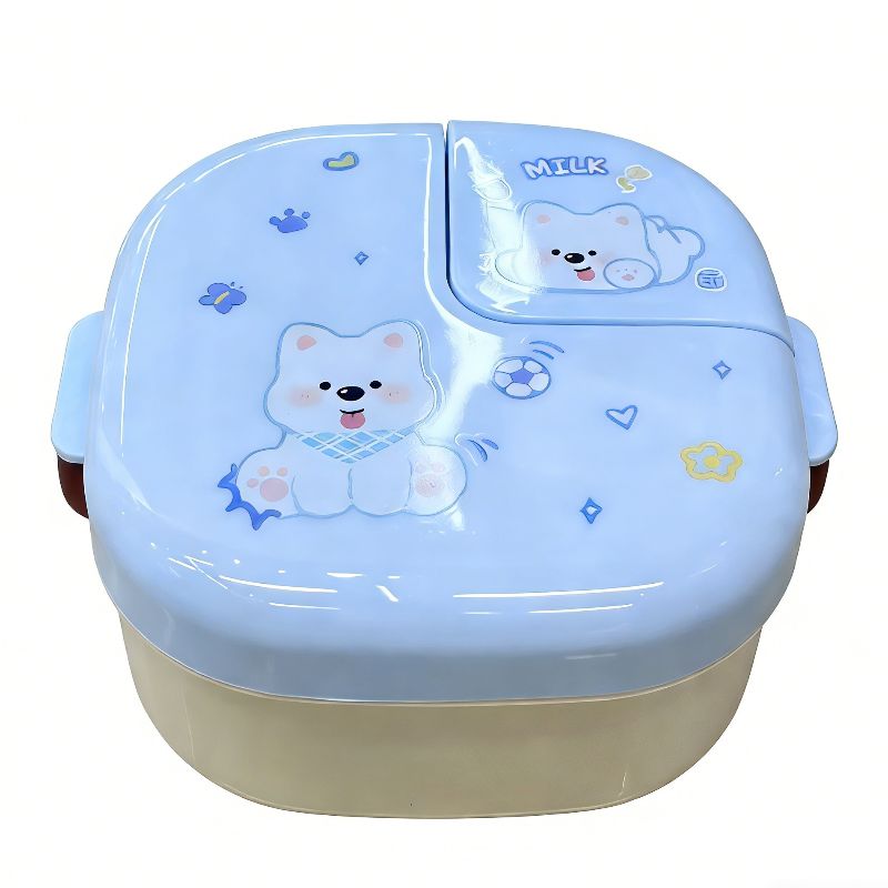 Cartoon bento box, portable and cute picnic box, new lunch compartment, outdoor lunch box, plastic Item Picture
