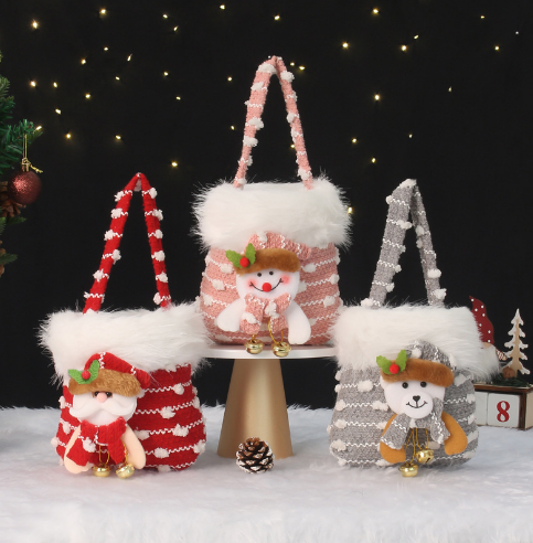 圣诞节装饰品圣诞礼物袋圣诞糖果袋平安果袋圣诞苹果袋圣诞手提袋圣诞节圣诞树苹果袋圣诞装饰圣诞蝴蝶结圣诞礼物