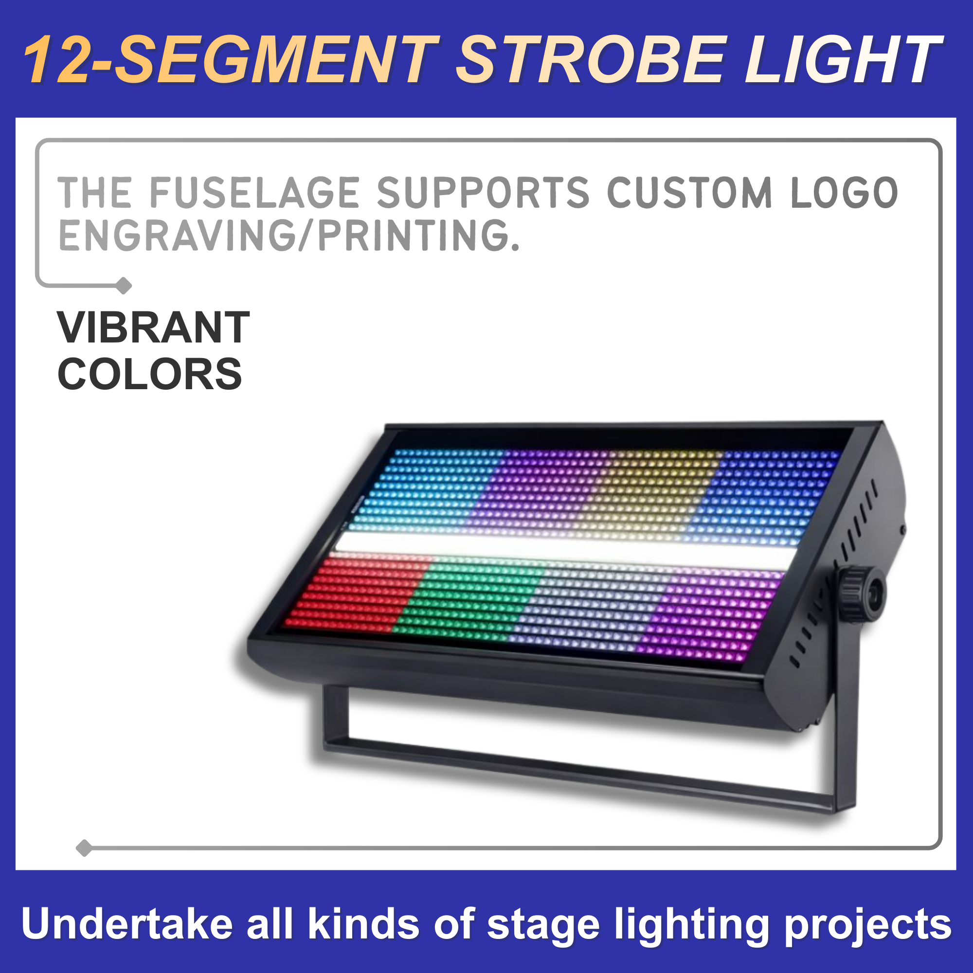 Factory Wholesale 12 Grille Stroboscopic Lights, Ktv, Nightclub Stage Lights, Led Electronic Flashing, Sound Control, Three-Color Self-Propelled Flashing Lights, Atmosphere Rendering Item Picture