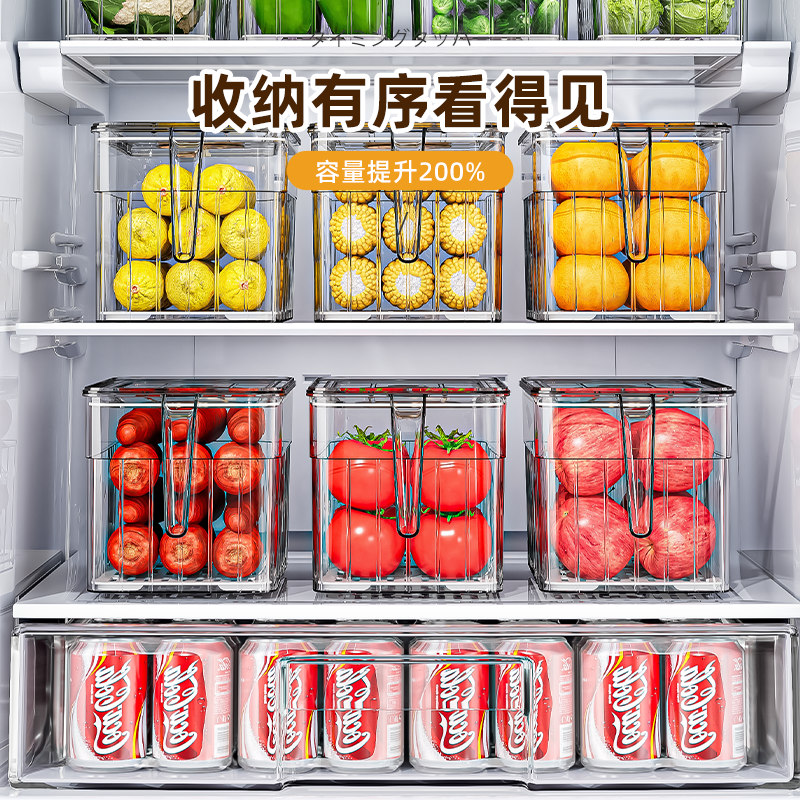 Japanese-style freezer and refrigerator storage boxes, transparent food preservation boxes, vegetables and fruits, and kitchen food-grade storage are selling well Specification image