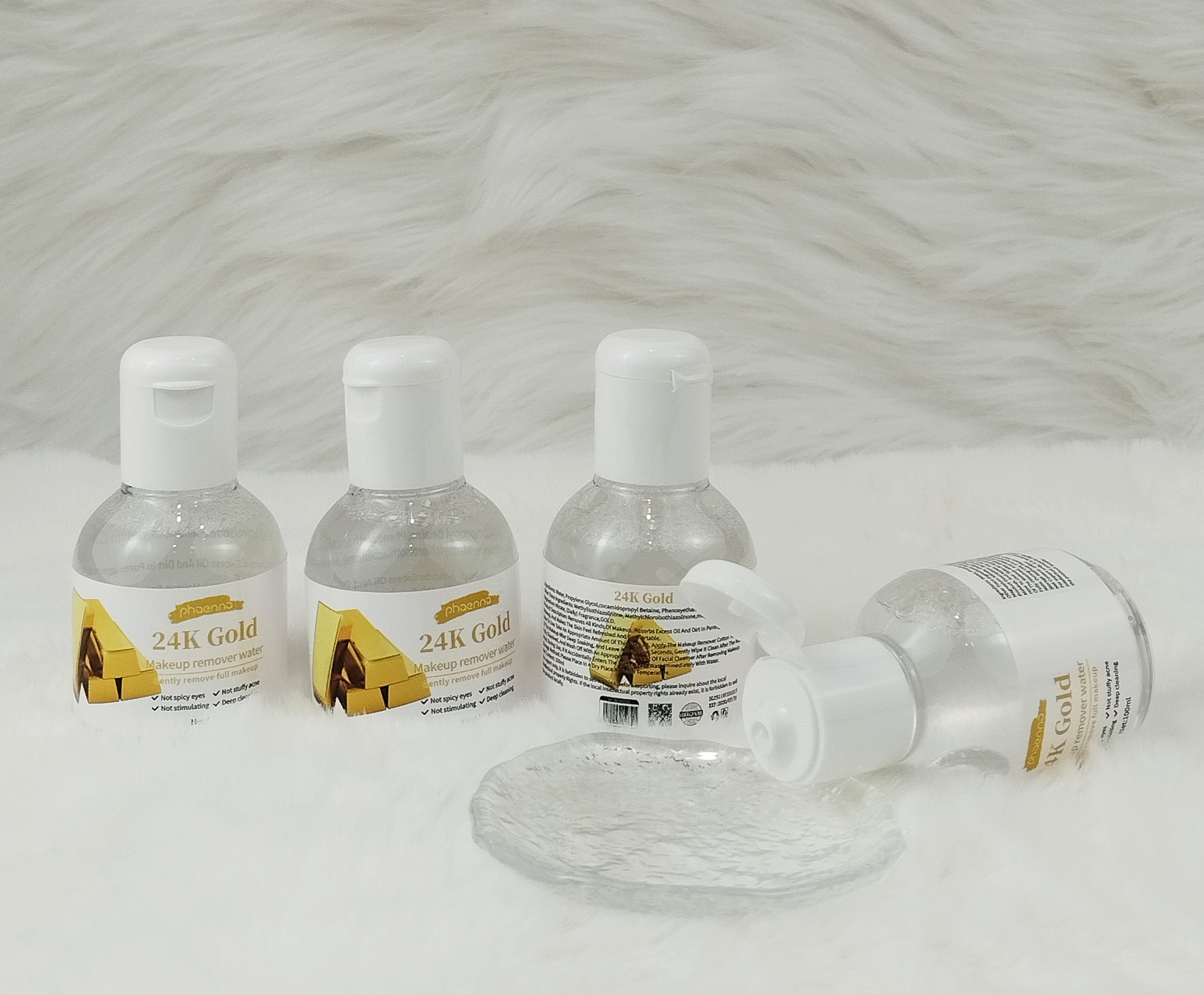 2026跨境好货小样款100ML24K黄金洁润卸妆水（外文版）24K Gold Makeup Remover
