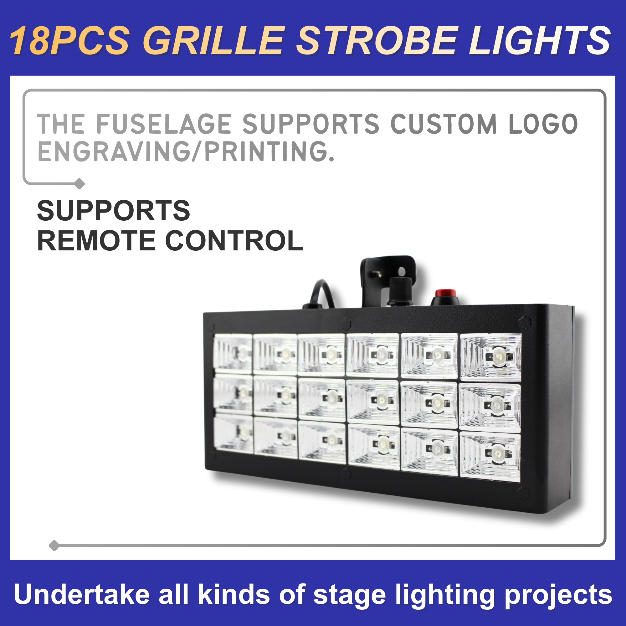 Factory Wholesale 12 Grille Stroboscopic Lights, Ktv, Nightclub Stage Lights, Led Electronic Flashing, Sound Control, Three-Color Self-Propelled Flashing Lights, Atmosphere Rendering details Picture