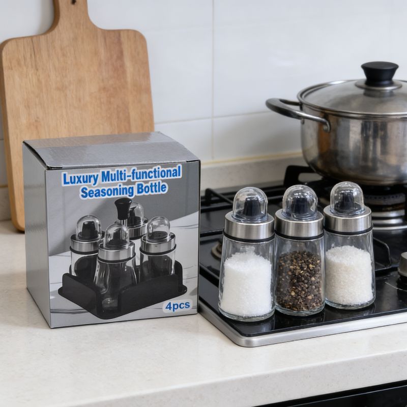 Seasoning box, household transparent large-capacity seasoning jar, sealed moisture-proof seasoning bottle