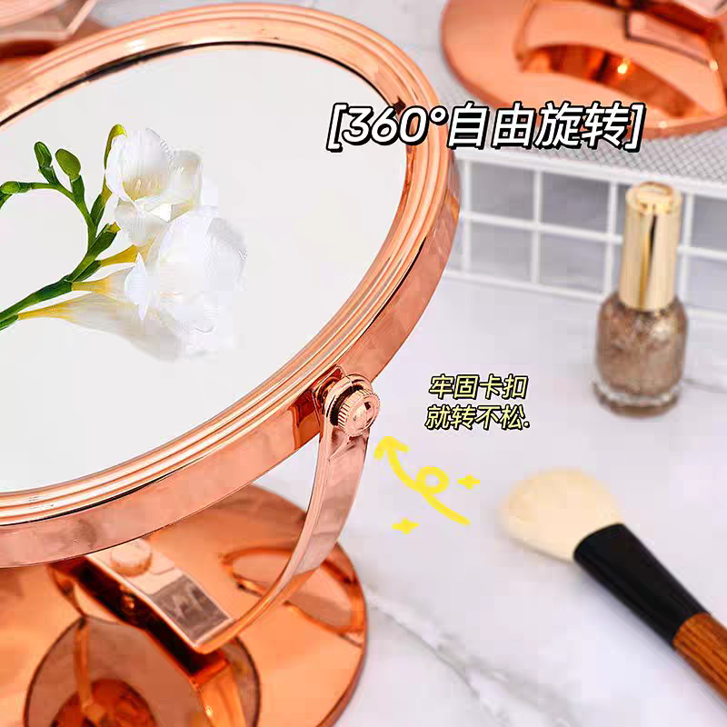 940-2ins小清新双面可旋转化妆镜现代学生宿舍桌面可摆放简约梳妆镜子产品图