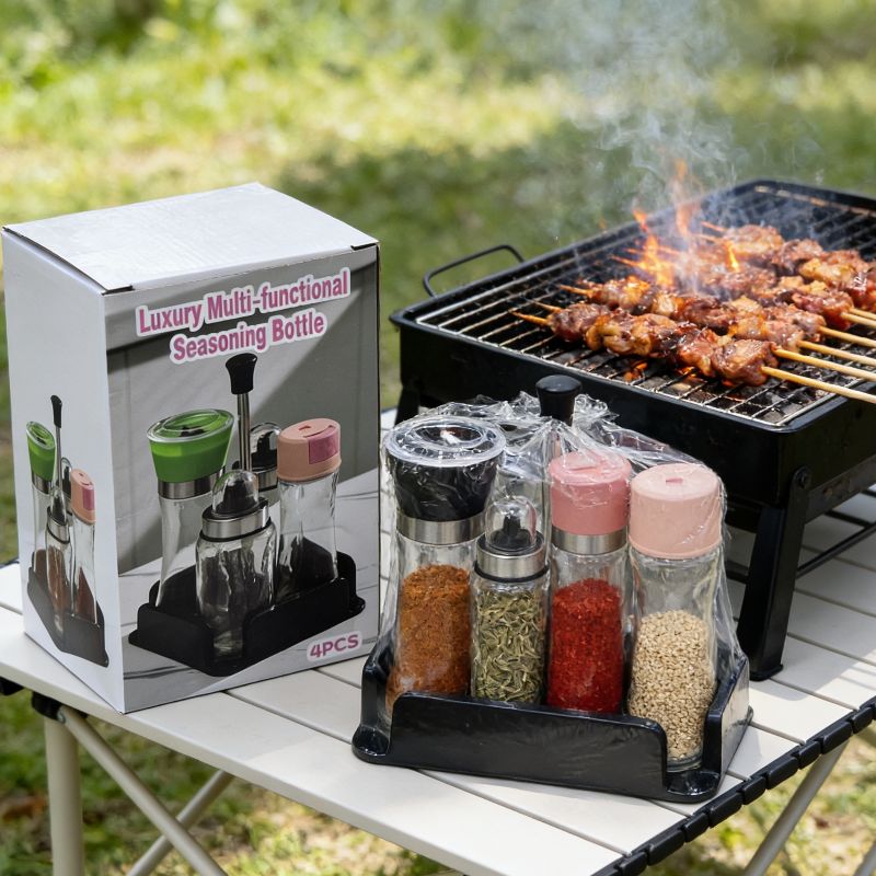 Seasoning box, household transparent large-capacity seasoning jar, sealed moisture-proof seasoning bottle, kitchen Application Scenario