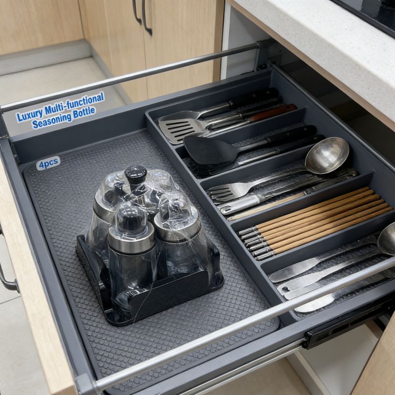 Seasoning box, household transparent large-capacity seasoning jar, sealed moisture-proof seasoning bottle Specification image