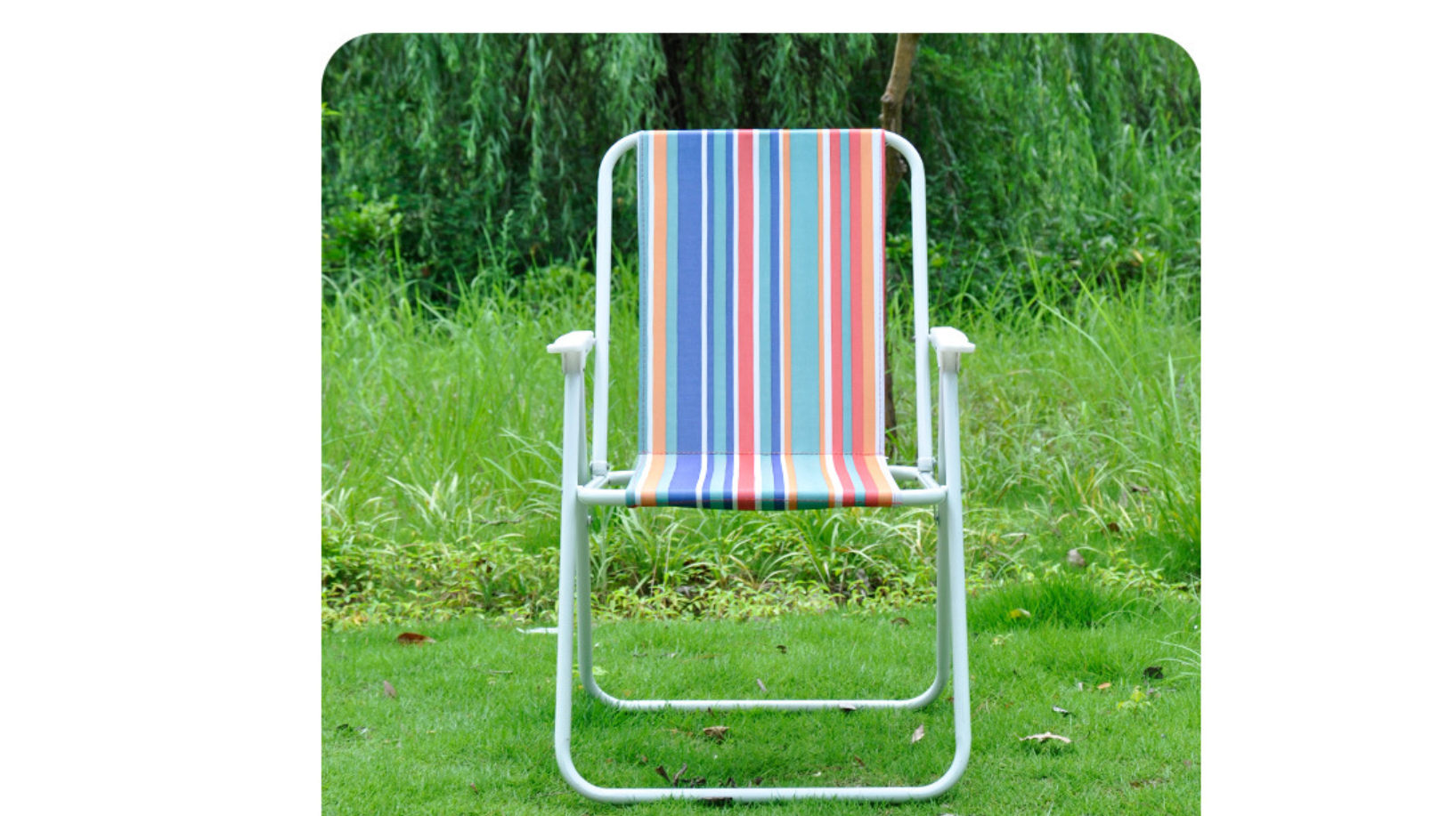 户外可折叠沙滩椅超轻靠背休闲钓鱼椅户外野营弹簧便携式椅产品图