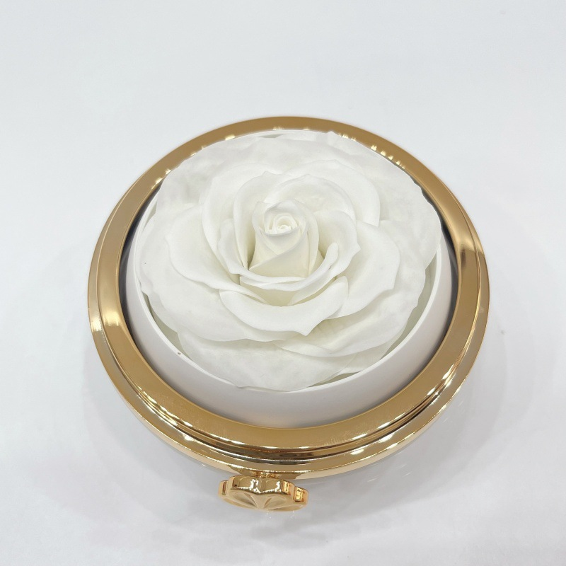 Cross-border best-selling rotating rose gift box, Valentine's Day proposal and confession round rotating soap flower jewelry box Item Picture
