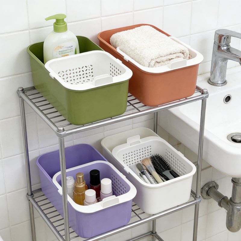 双层家用厨房淘洗水果果蔬沥水篮客厅多功能菜篮篮子塑料收纳篮