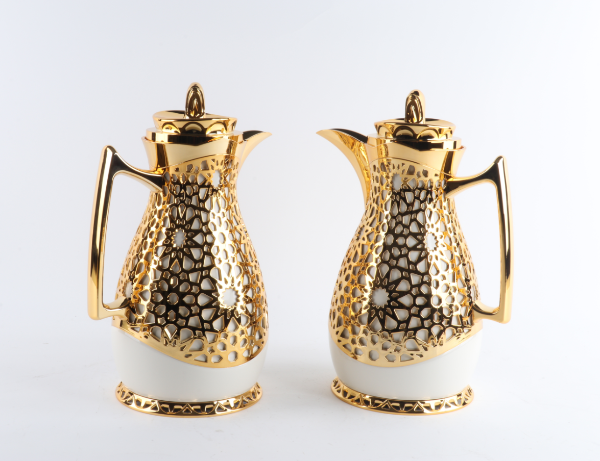 EJSHE FLASK 外贸出口高品质中东风格金属高档流行茶和咖啡两件套