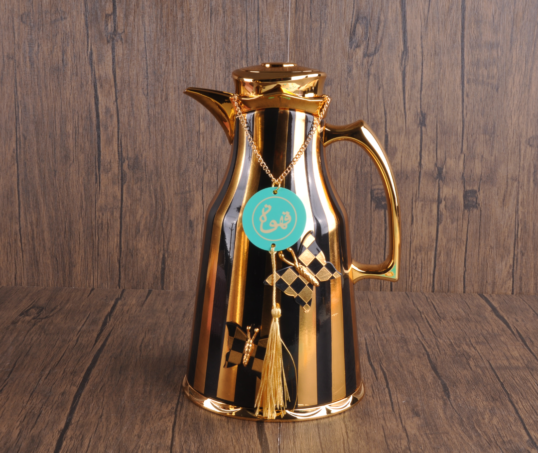EJSHE 欧式时尚中东咖啡壶阿拉伯保温壶茶壶家居餐厅黑金蝴蝶热销