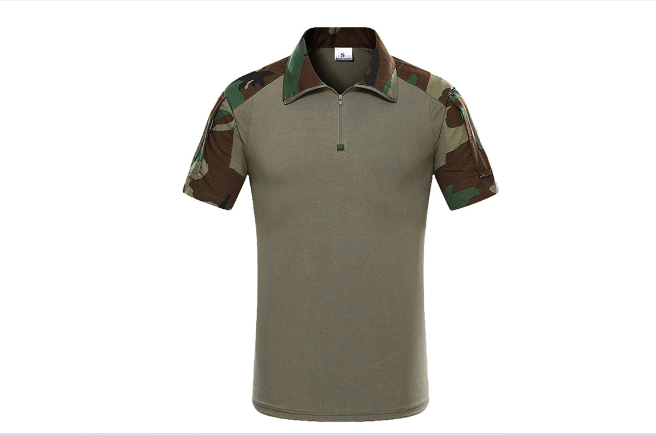 夏季男士蛙服短袖上衣迷彩服户外运动耐磨训练战术服产品图