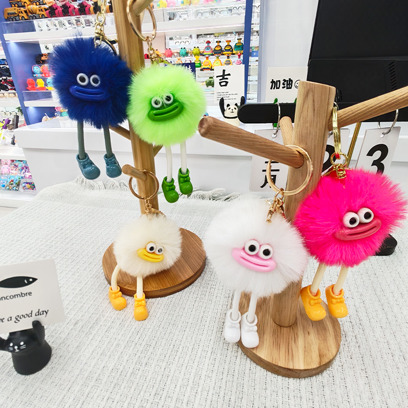 仿水貂毛绒搞怪公仔挂件小煤球香肠嘴钥匙扣韩国毛绒书包公仔钥匙坠车载书包挂饰礼物卡通变身钥匙扣变装公仔挂件毛绒玩具可爱批发细节图