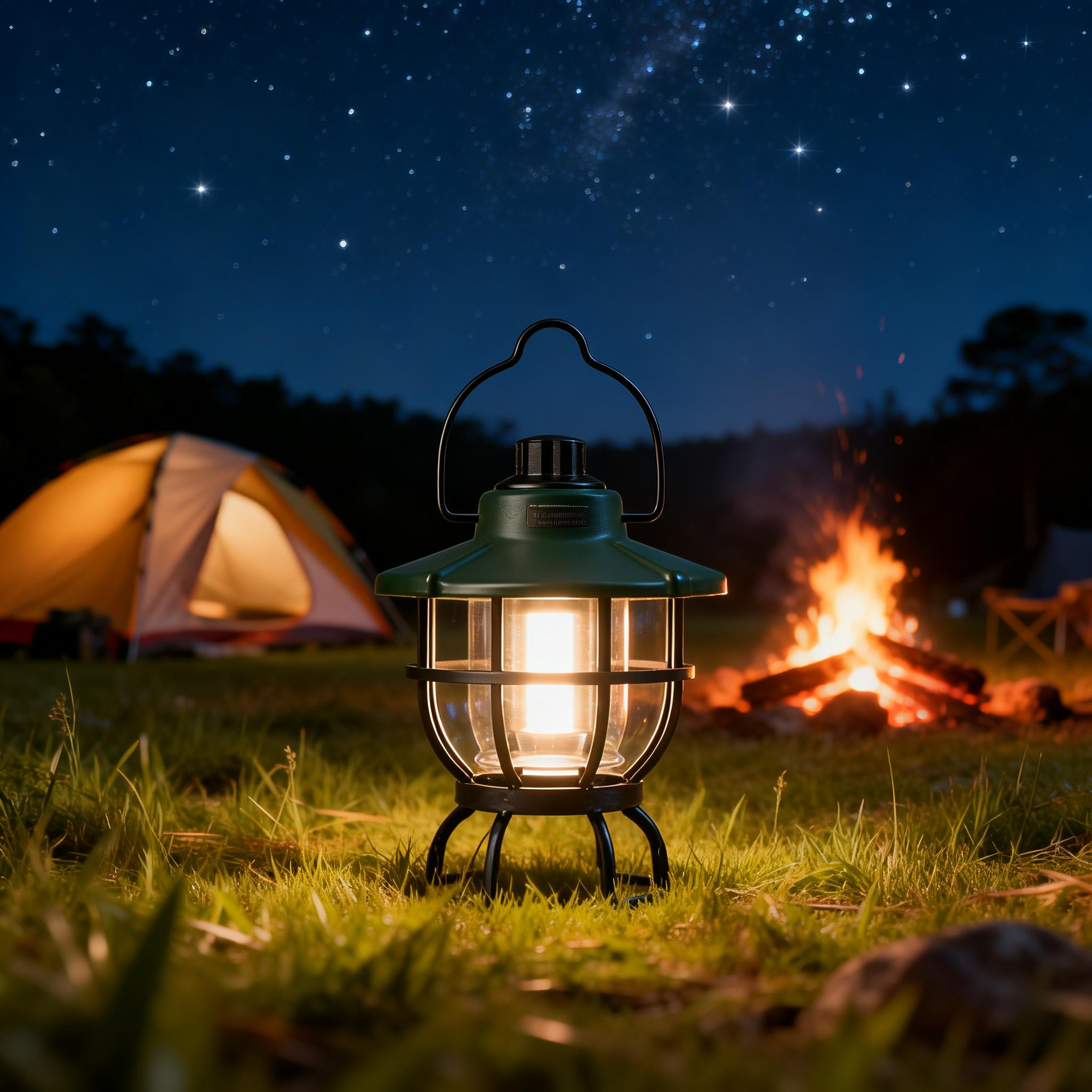 Outdoor camping atmosphere lights, waterproof portable multi-color adjustable camp lights, tent lights, night scene lights, outdoor lighting fixtures Item Picture