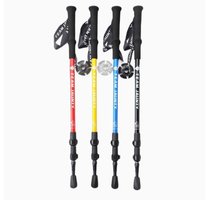 铝合金登山杖户外运动三节外锁伸缩徒步速锁手杖男女款爬山徒步装备