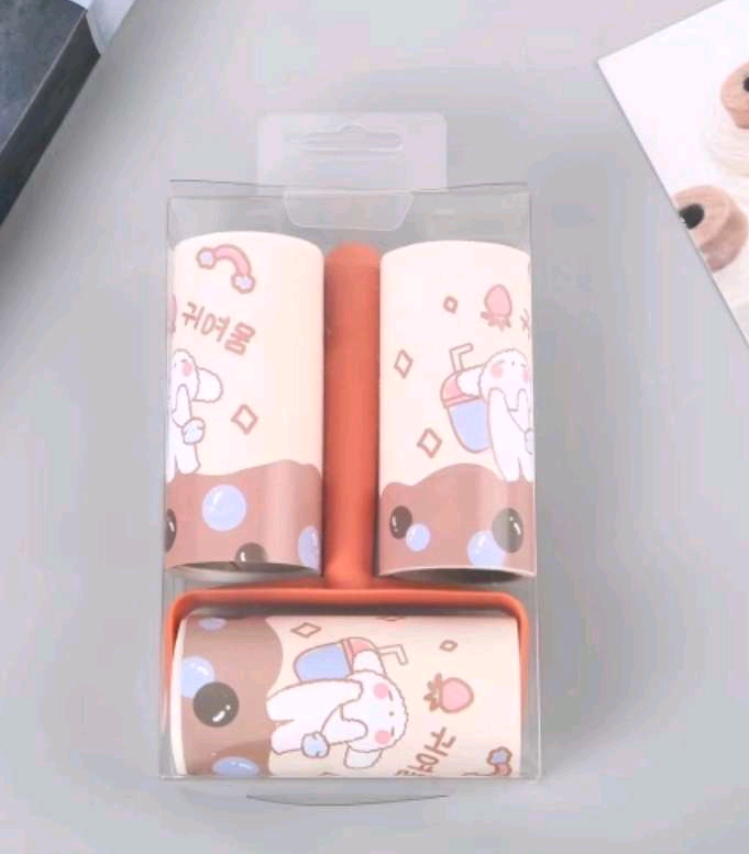 8610-3可爱卡通滚筒粘毛器可撕式滚刷毡粘毛沾毛神器衣物去除毛发替换纸详情图4