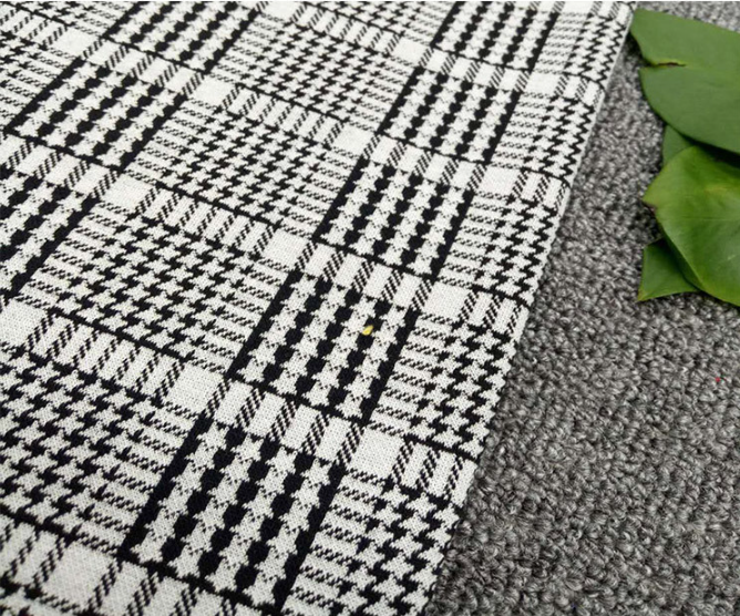 针织提花千鸟格子西装西裤面料服装抱枕箱包布料布匹厂家供应详情2