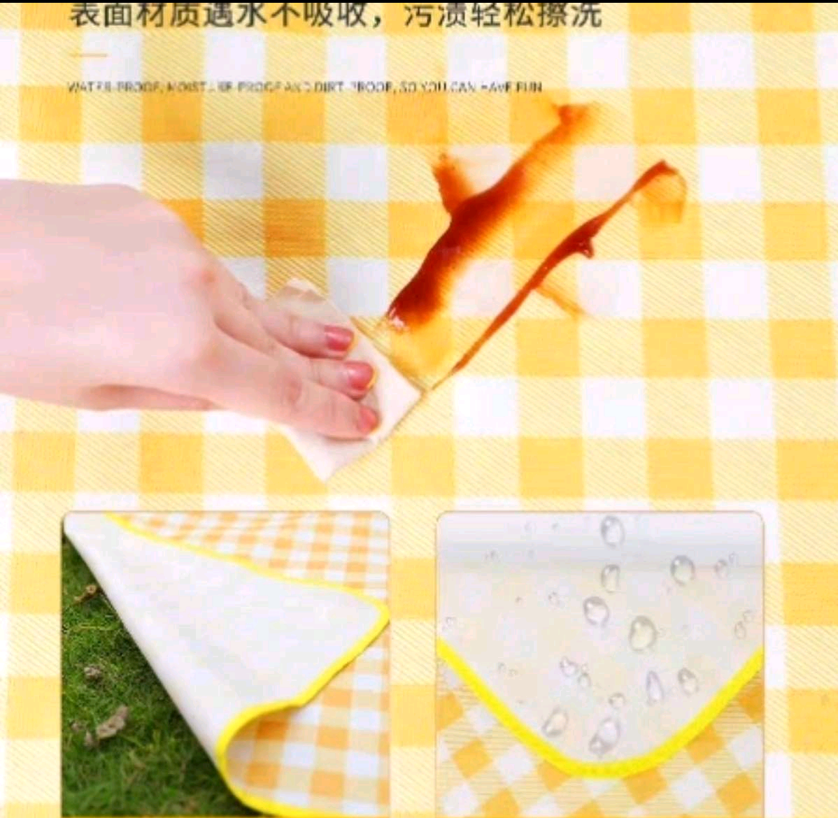 2*2m picnic mat, moisture-proof mat, thickened outdoor waterproof camping lawn fabric, outing and spring outing mat detail image 4
