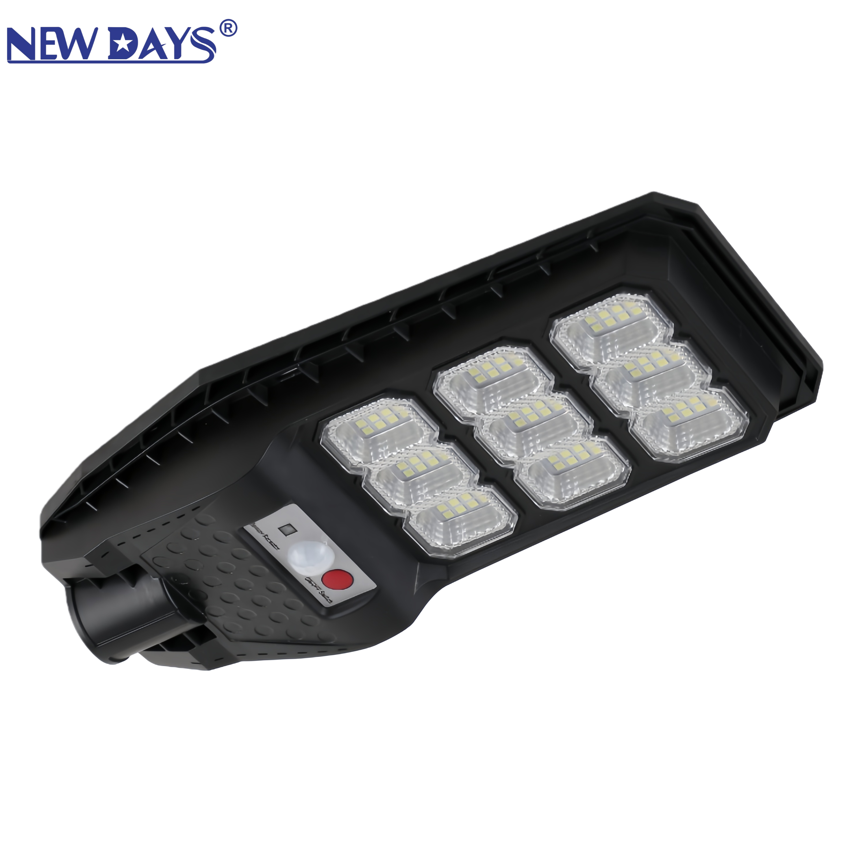 NEWDAYS brand cross-border new LED solar street lamps, outdoor garden lamps, high-brightness emergency lighting lamps, waterproof and dustproof human body sensor floodlights, solar panel garden lamps