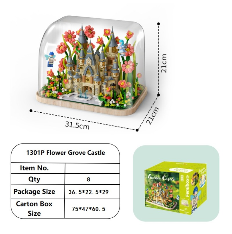 Garden castle assembly model, ocean-themed wooden toy, mason's craftsmanship, suitable for children's intellectual entertainment Application Scenario