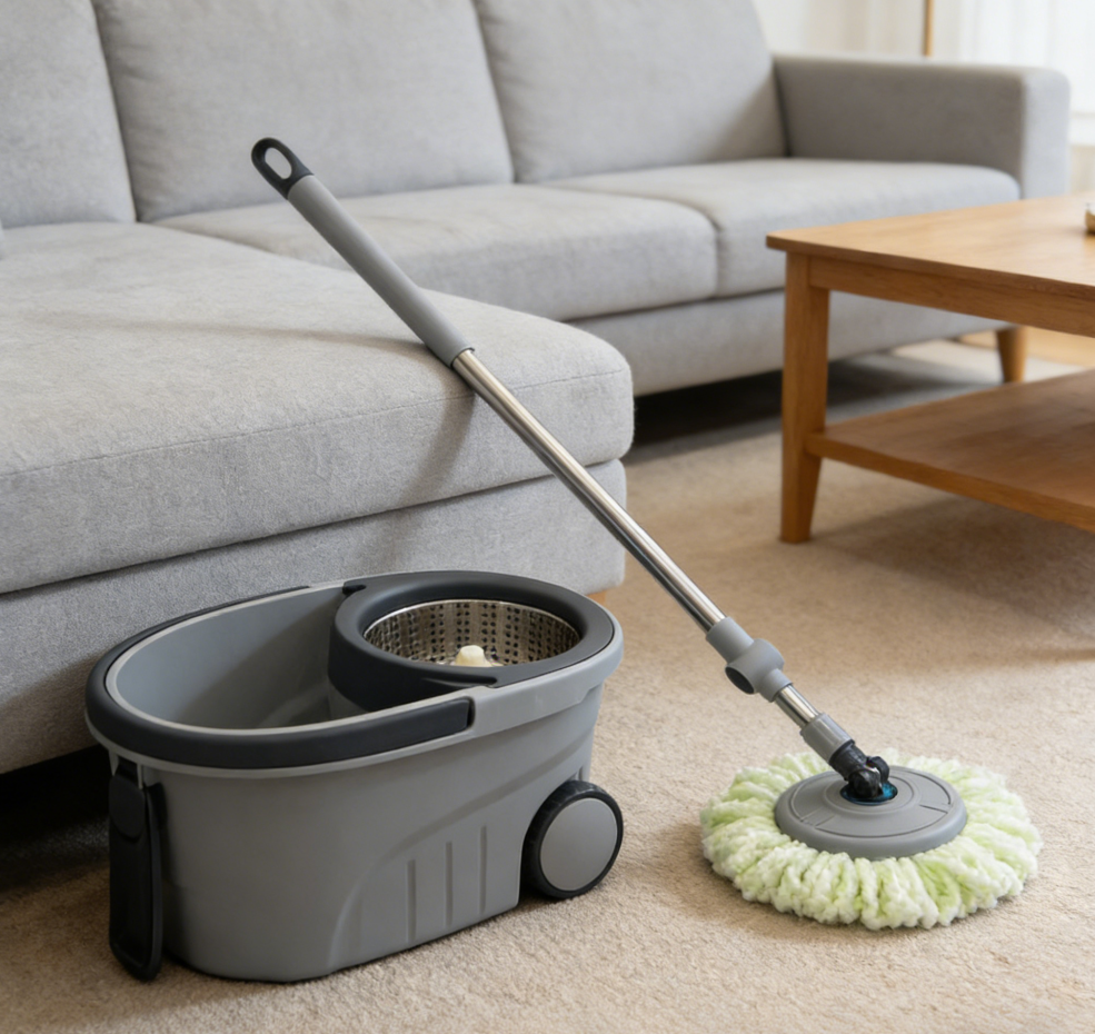 Hand-free mop set, lazy mop, easy to drain, hand-free, multi-functional household floor cleaning wonder, high-quality mop bucket Item Picture