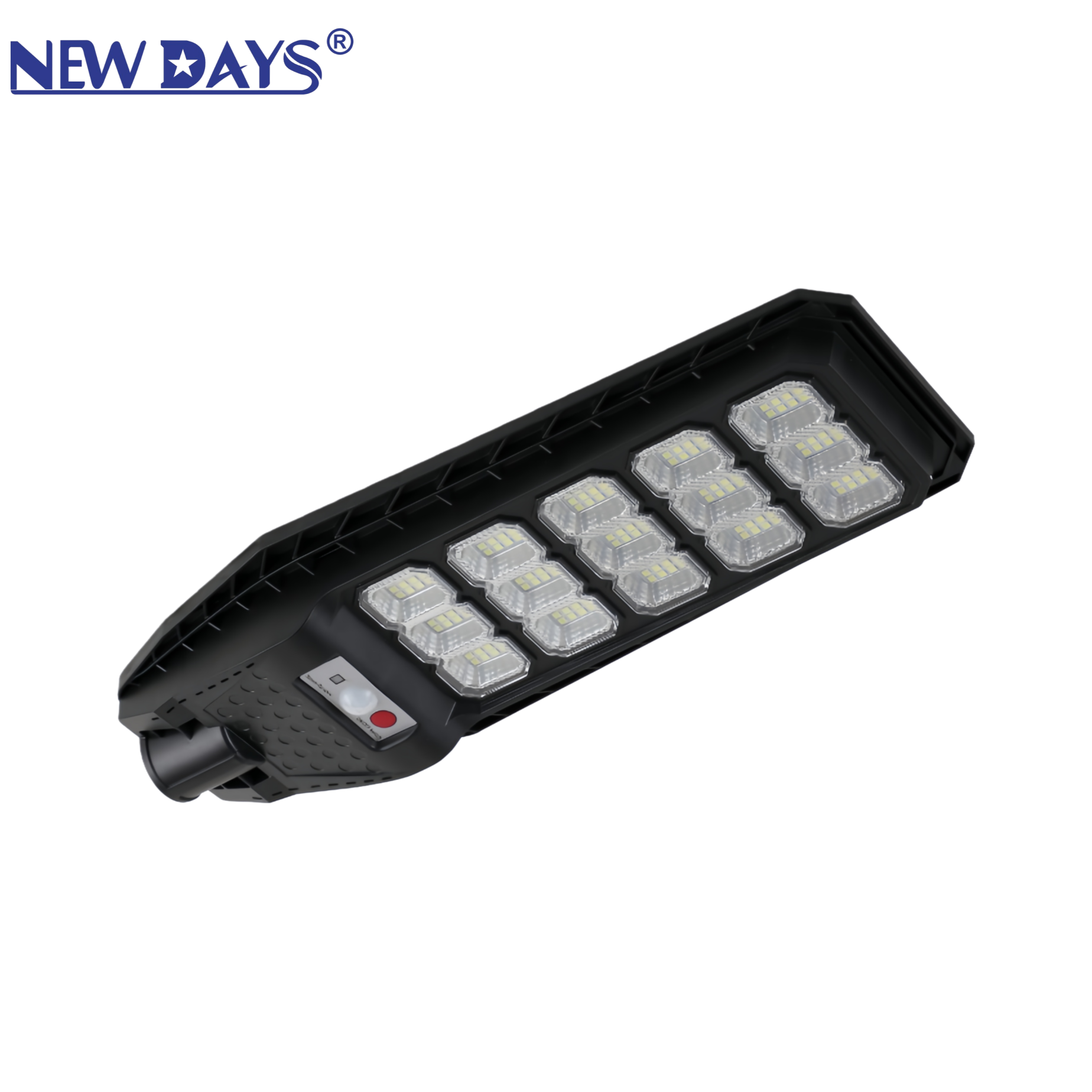 NEWDAYS brand cross-border new LED solar street lamps, outdoor garden lamps, high-brightness emergency lighting lamps, waterproof and dustproof human body sensor floodlights, solar panel garden lamps Specification image