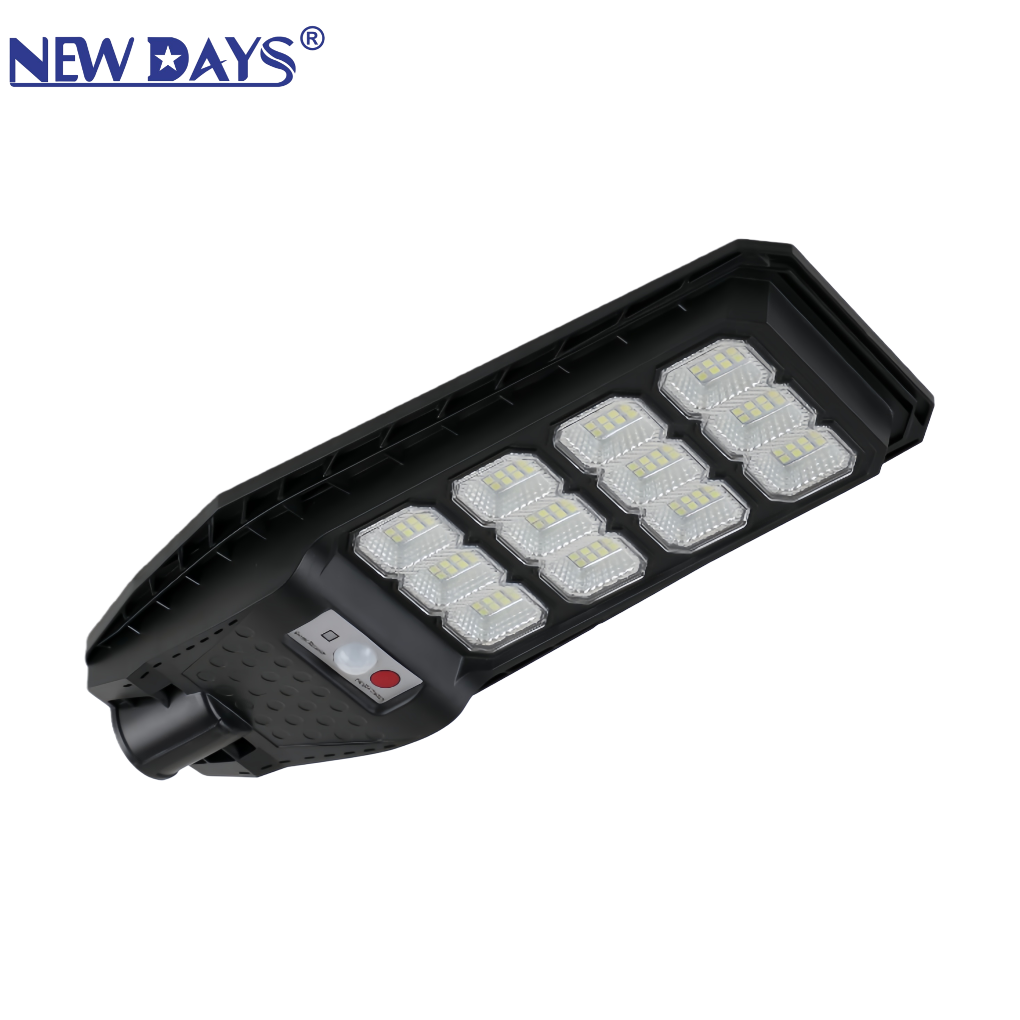 NEWDAYS brand cross-border new LED solar street lamps, outdoor garden lamps, high-brightness emergency lighting lamps, waterproof and dustproof human body sensor floodlights, solar panel garden lamps details Picture