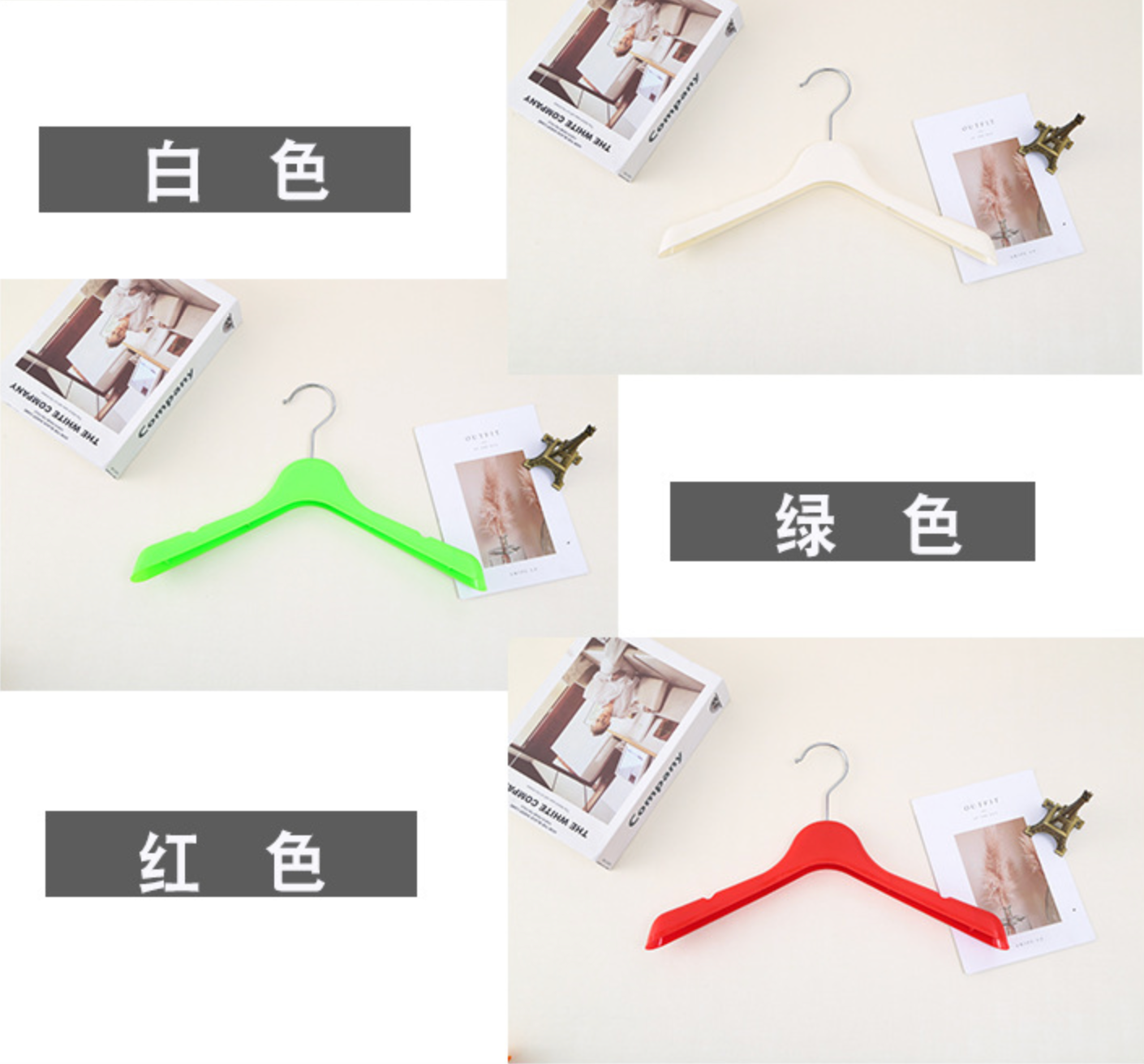 厂家直销塑料儿童衣架童装小孩宝宝白色塑料挂衣架子服装店用衣挂详情5