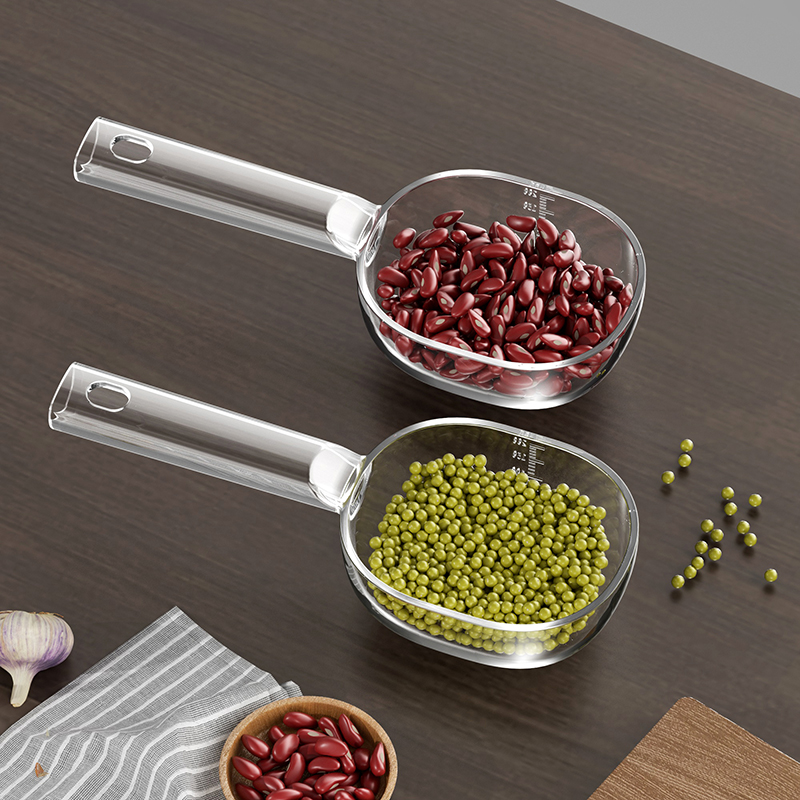 绿豆红芸豆透明量勺11件套厨房量杯11PC多用途调料汤勺组合