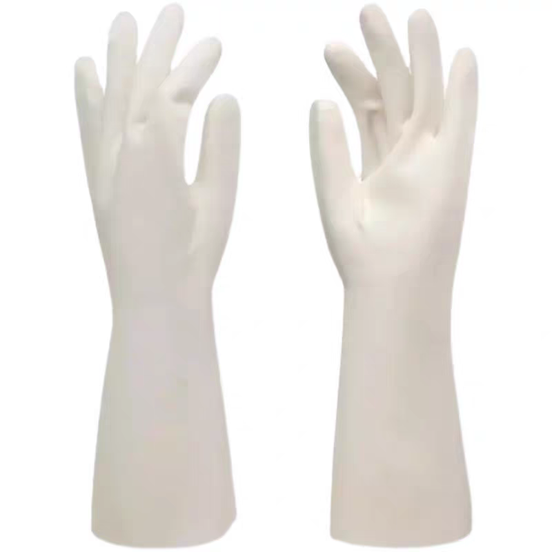 8829 Three pairs of thickened, durable, waterproof and oil-resistant household gloves, kitchen dishwashing gloves, and longer household gloves details Picture