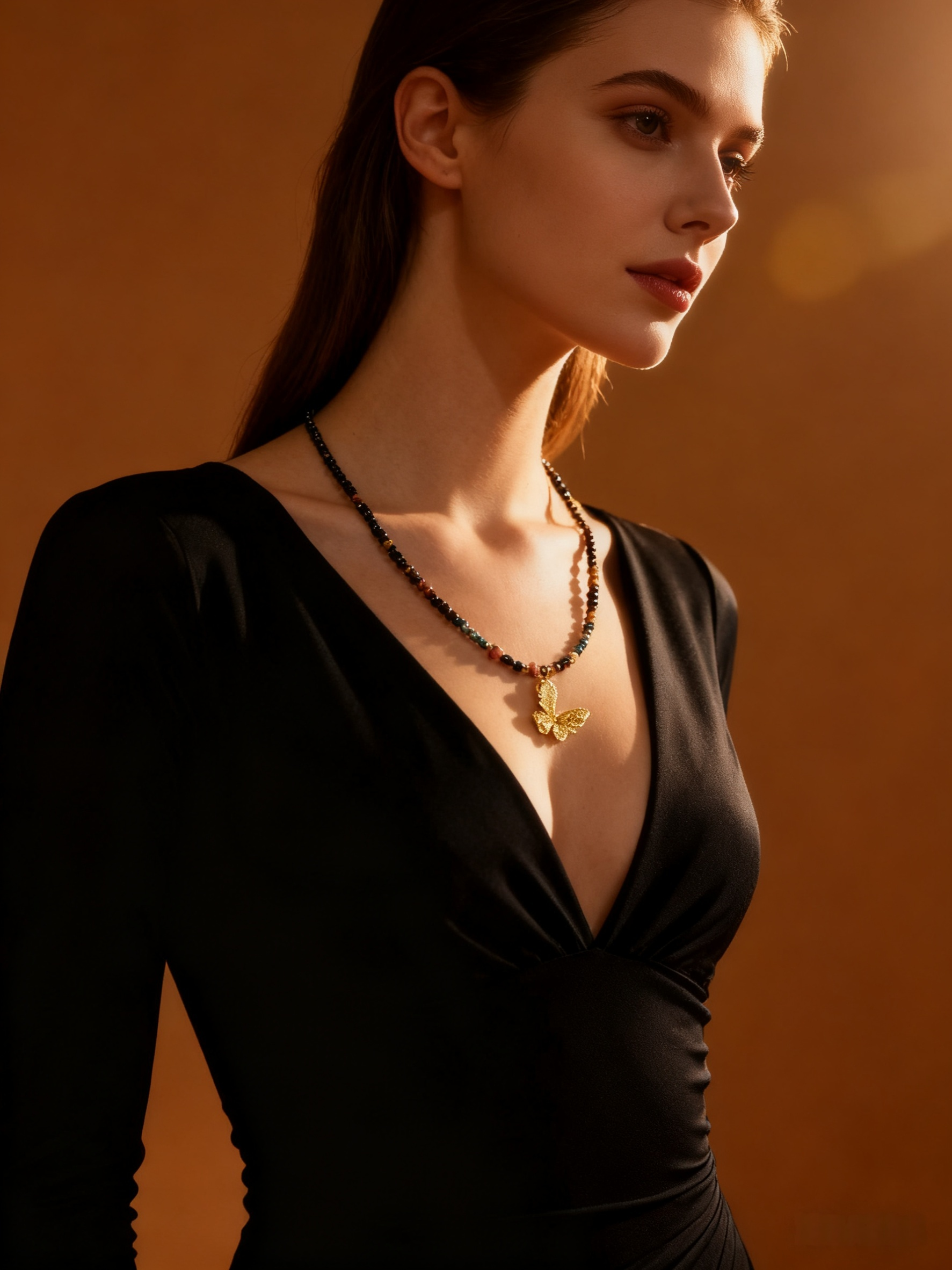 银饰/项链/金色链子/珍珠/梵克雅宝单花项链产品图