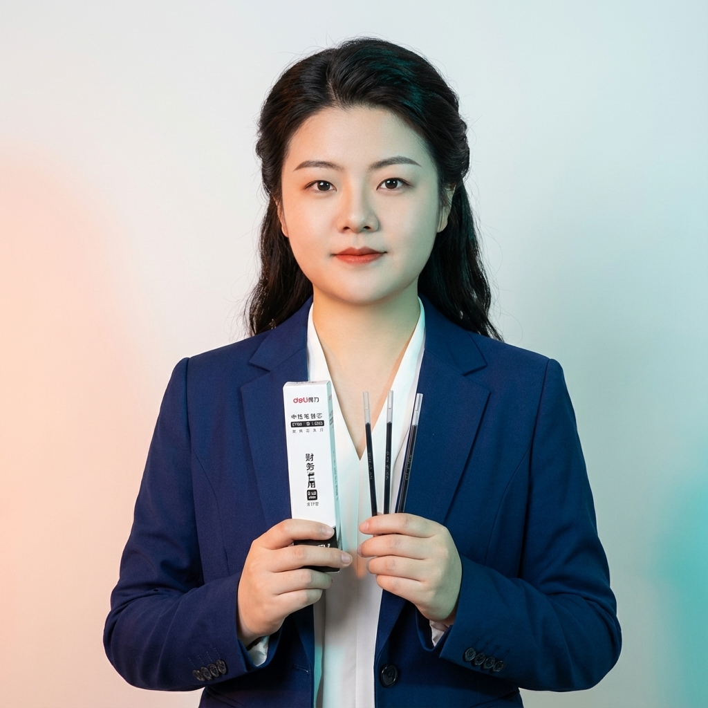 得力财务办公用0.38mm全针管黑色墨中性笔芯