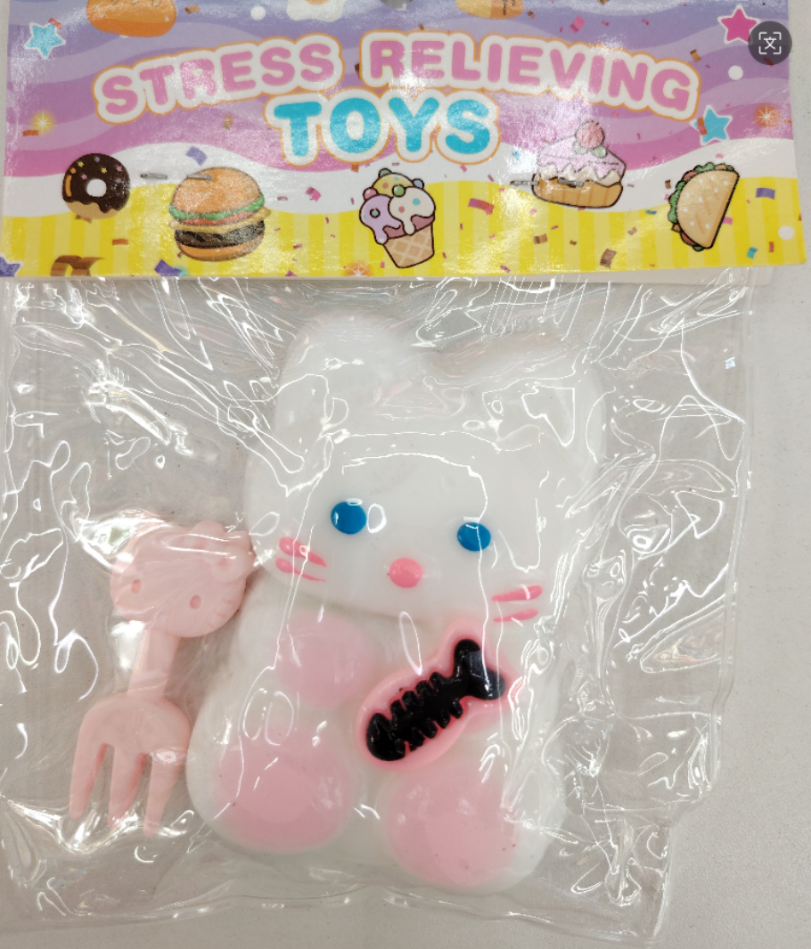 Cross-border e-commerce children's bestseller: Cute cat with accessories, three-color mixed set, stress-relieving and venting creative toy, educational, stress-relieving and relaxing toy Specification image
