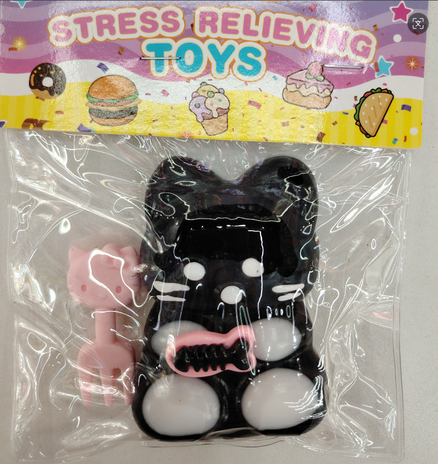 Cross-border e-commerce children's bestseller: Cute cat with accessories, three-color mixed set, stress-relieving and venting creative toy, educational, stress-relieving and relaxing toy