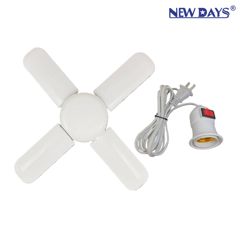 NEWDAYS brand cross-border new arrival bombilla LED de cuatro hojas eye protection fold light, ahorro de energía y ahorro de electricidad highlighting light, interior de luz blanca ventilador luz hoja