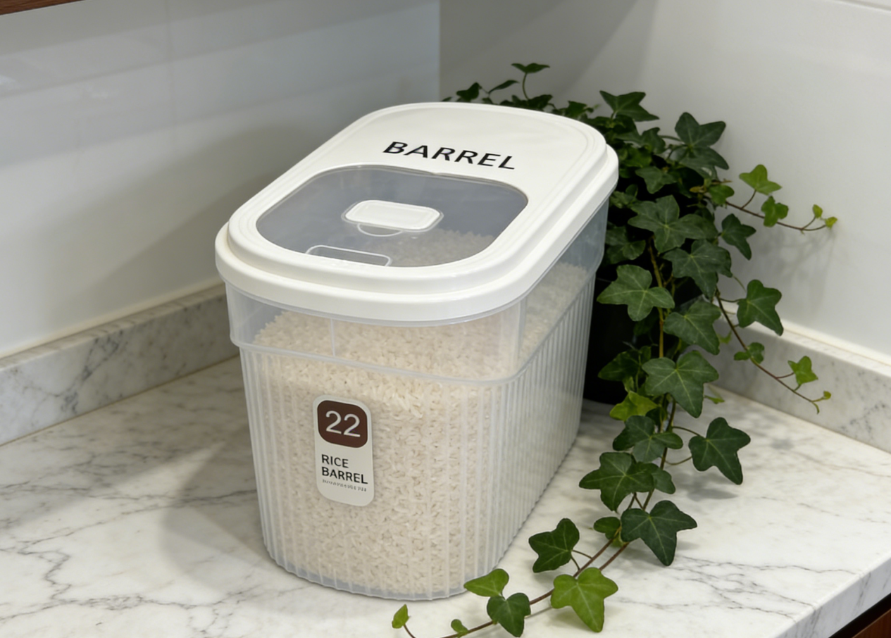 New household rice bucket, new large-capacity rice bucket, food-grade storage container, grain storage, moisture-proof and insect-proof, multiple specifications to choose from, multi-purpose rice bucket details Picture