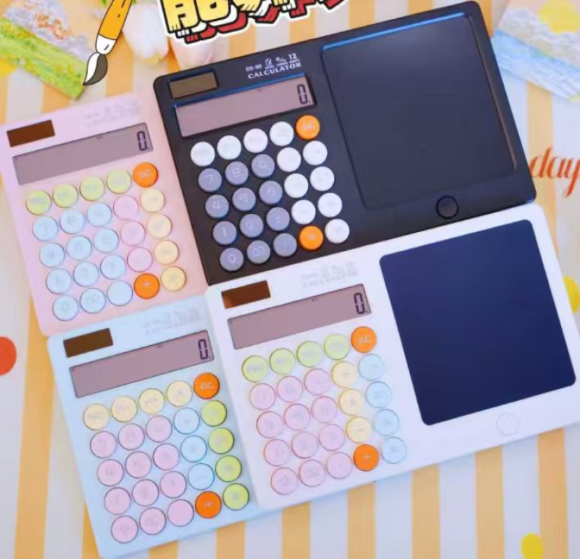 DS-90电池版太阳能写字板彩色多功能计算器办公学习画画写字多用途计算器Writing board calculator