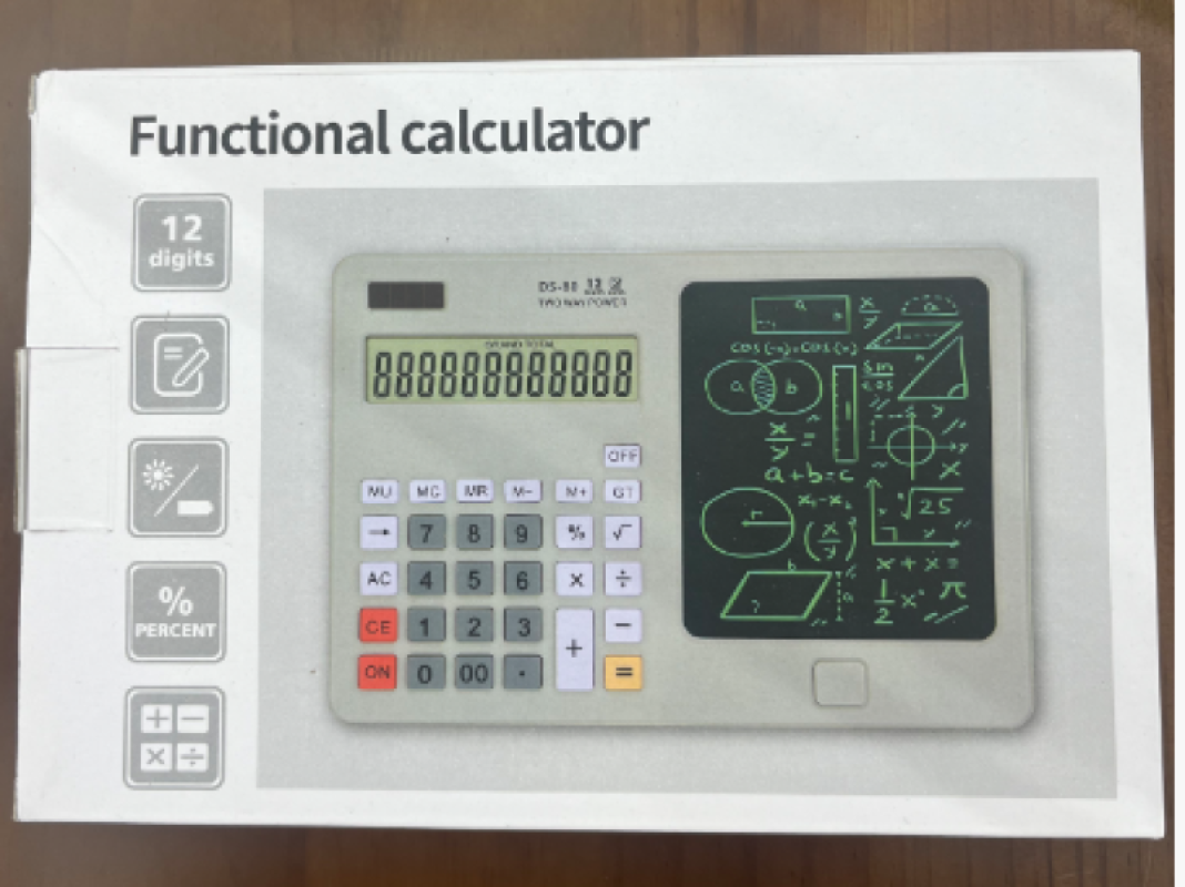 DS-80 Solar-powered Drawing and Writing board Portable calculator Multi-functional Digital counter Office and study Calculator Writing board calculator details Picture