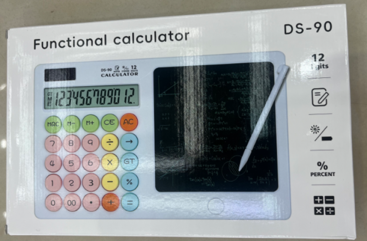 DS-90 Battery version Solar Writing board Color Multi-functional calculator for Office, study, drawing and writing Multi-purpose Calculator Writing board calculator details Picture