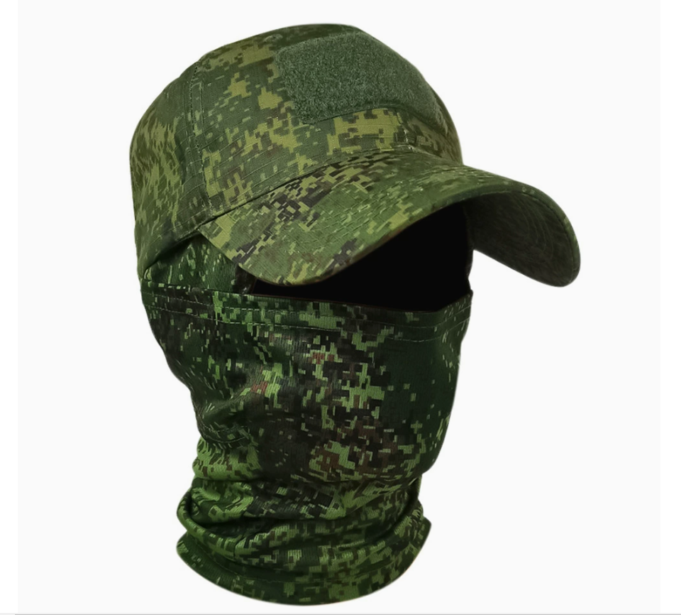 Outdoor camouflage baseball cap mask, military fan tactical cap mask, Balacola hair cap, python pattern Russian camouflage baseball cap mask