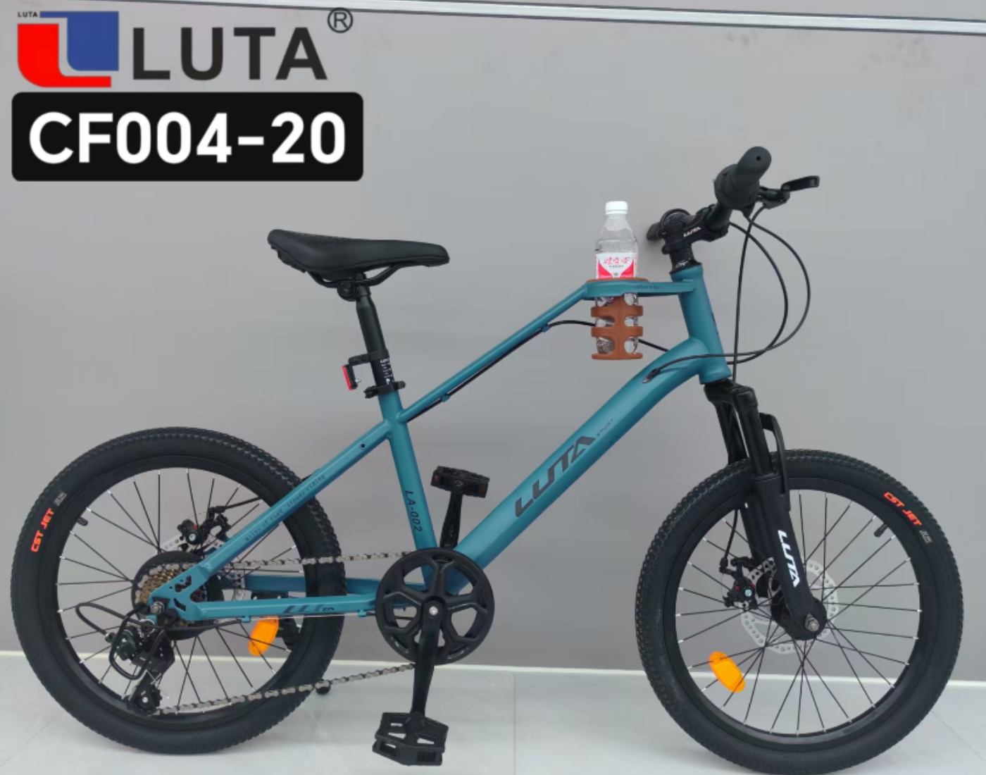 LUTA CF004-20山地车，金色车身搭配黑色配件，时尚动感，适合城市骑行与轻度越野20寸成人山地车产品图
