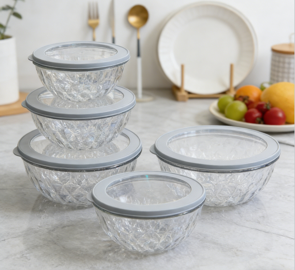 Food-grade sealed bowl, fresh-keeping bowl, easy-to-clasp sealed box, storage container, kitchenware, household round plastic transparent refrigerator, food fresh-keeping lid, microwave heating, splash-proof and overflow lid, fresh-keeping box, chilled fresh-keeping box