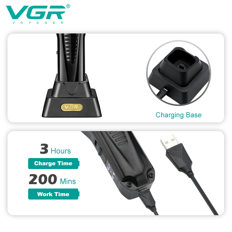 VGR651 Cross-border new electric hair clipper, professional hair razor, hair salon professional base charging hair clipper Item Picture