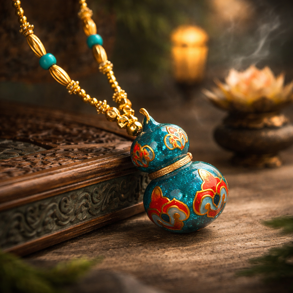 Enamel solid gourd pendant necklace lanyard, a fashionable and simple women's accessory Item Picture