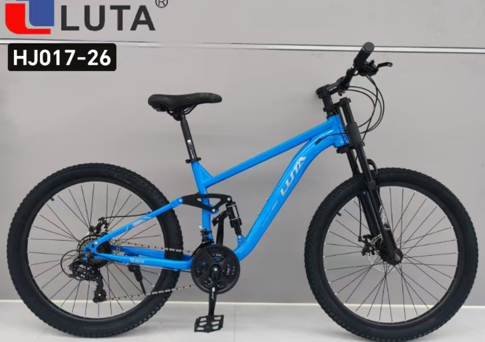 LUTA HJ017-26 bicicleta de montaña, cuerpo blanco con accesorios negros, más absorción de choque, elegante y dinámica, para los amantes del ciclismo al aire libre. Item Picture