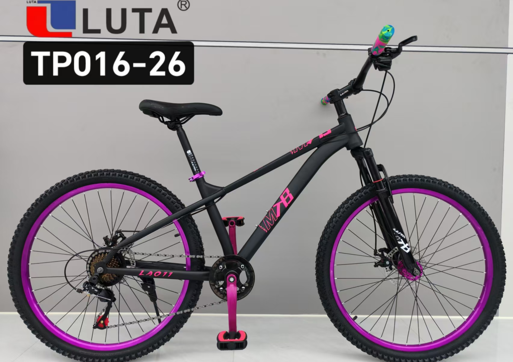 LUTA TP026-26 bicicleta de montaña con anillo púrpura y aspecto fresco para los amantes del ciclismo. Specification image